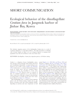 Ecological behavior of the dinoflagellate Ceratium furca in Jangmok