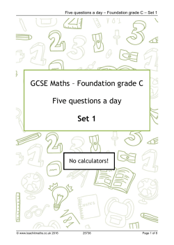 GCSE Maths &ndash; Foundation grade C Five questions a