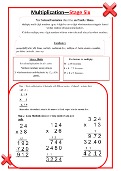 Multiplication - Abbey Park Academy