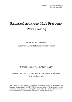 Statistical Arbitrage: High Frequency Pairs Trading