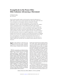 Evangelicals in the Power Elite: Elite Cohesion Advancing a