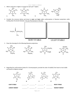 1. Which conformer is higher in energy for each pair? Explain. AB 2