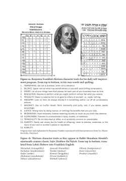 Figure 1a. Benjamin Franklin`s thirteen character traits for his daily