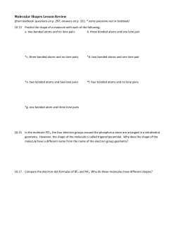 Molecular Shapes Lesson Review