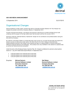 Organisational Changes