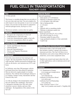 Fuel Cells in Transportation - California Fuel Cell Partnership