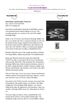 Knut Hamre and Be - Benedicte Maurseth