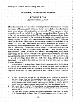 Paternalism, Patriarchy and Afrikaans