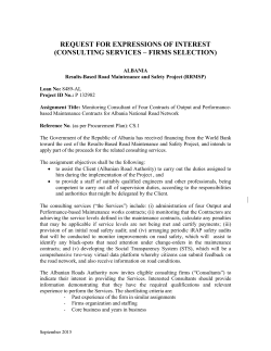 consulting services &ndash; firms selection