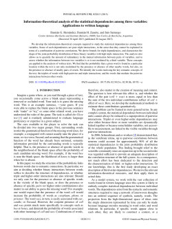 Information-theoretical analysis of the statistical dependencies