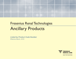 Ancillary Products - Fresenius Medical Care
