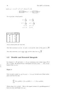 1.5 Double and Iterated Integrals