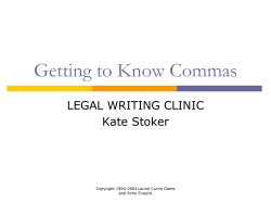 Commas Workshop - Sturm College of Law