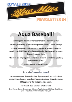 Newsletter #4 - Blue Mountains Royals Baseball Club