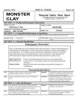Material Safety Data Sheet Monster Clay MMOBC Emergency