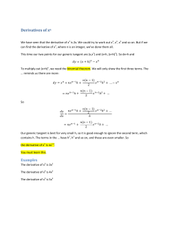 Derivatives of xn