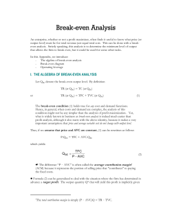 Break-even Analysis