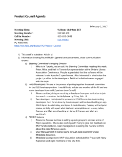 Product Council Agenda