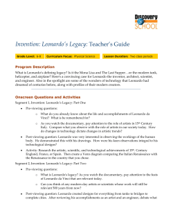Invention: Leonardo`s Legacy