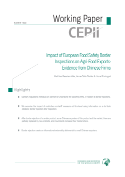 Impact of European Food Safety Border Inspections on Agri