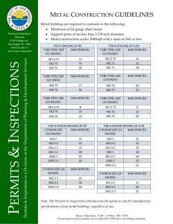 Metal Construction Guidelines