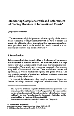 Monitoring Compliance with and Enforcement of Binding Decisions