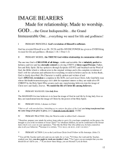 IMAGE BEARERS - Redeemer Fellowship