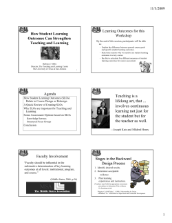 Student Learning Outcomes - Cornell Center for Teaching Excellence