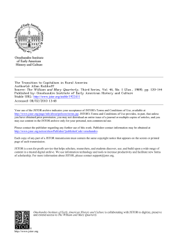 The Transition to Capitalism in Rural America