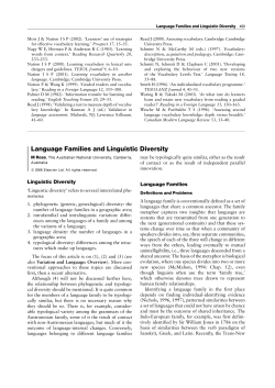 Language Families and Linguistic Diversity