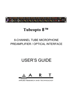 Tubeopto 8™ USER`S GUIDE