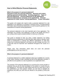 How to Write Effective Personal Statements