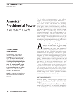 American Presidential Power A Research Guide