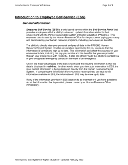 Introduction to Employee Self-Service (ESS)