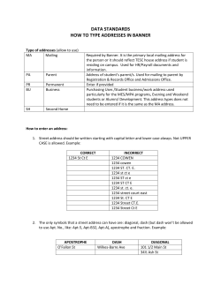 How to type addresses in banner
