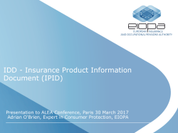 Insurance Product Information Document (IPID)