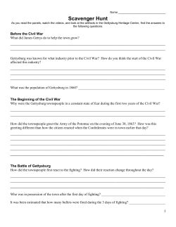 Scavenger Hunt - Gettysburg Heritage Center