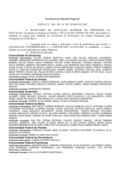 Secretaria de Educa&ccedil;&atilde;o Superior EDITAL N.&ordm; 005