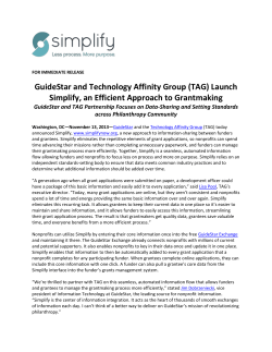 GuideStar and Technology Affinity Group (TAG) Launch Simplify, an