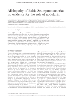 Allelopathy of Baltic Sea cyanobacteria: no evidence for the role of
