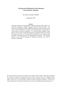 Peering and Settlement in the Internet: An Economic Analysis