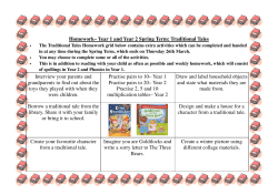 Traditional Tales Homework - Isaac Newton Primary School