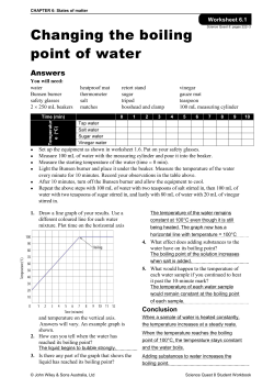 Changing the boiling point of water