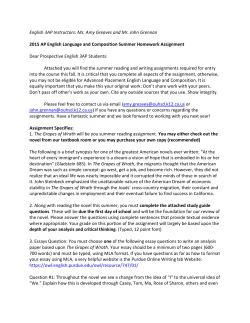 2015 AP English Language and Composition Summer Homework