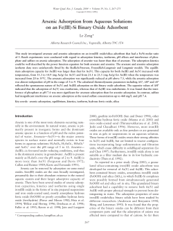 Arsenic Adsorption from Aqueous Solutions on an Fe(III)