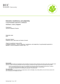 Psychoanalytic approach to fieldwork Journal of