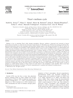 Titan`s methane cycle - Laboratory for Atmospheric and Space Physics