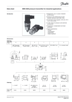Data sheet MBS 3000 pressure transmitter for industrial applications