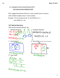 4.3 Greatest Common Divisor/Factor (GCF) and Least Common