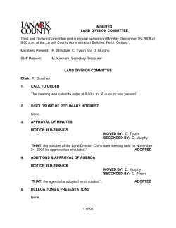 1 of 95 MINUTES LAND DIVISION COMMITTEE The Land Division